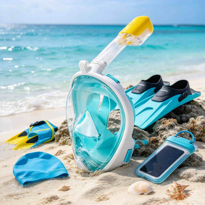 Anti Pollution Mask - Maschera da snorkeling a viso intero,